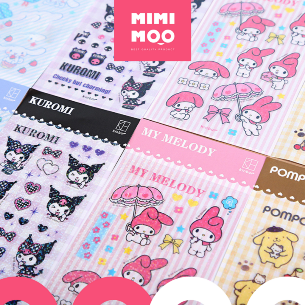 

MIMIMOO Sticker Glossy Sparkling Sanrio Cinnamoroll Kuromi My Melody