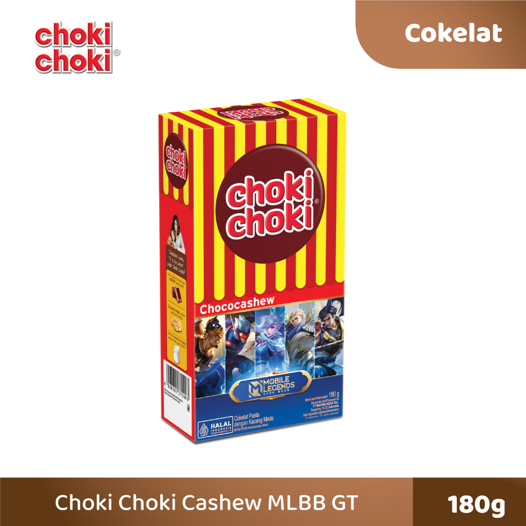 

{ 1 Box Isi 20pcs } Choki Choki Chococashew - Choki Choki Coklat Pasta 180gr