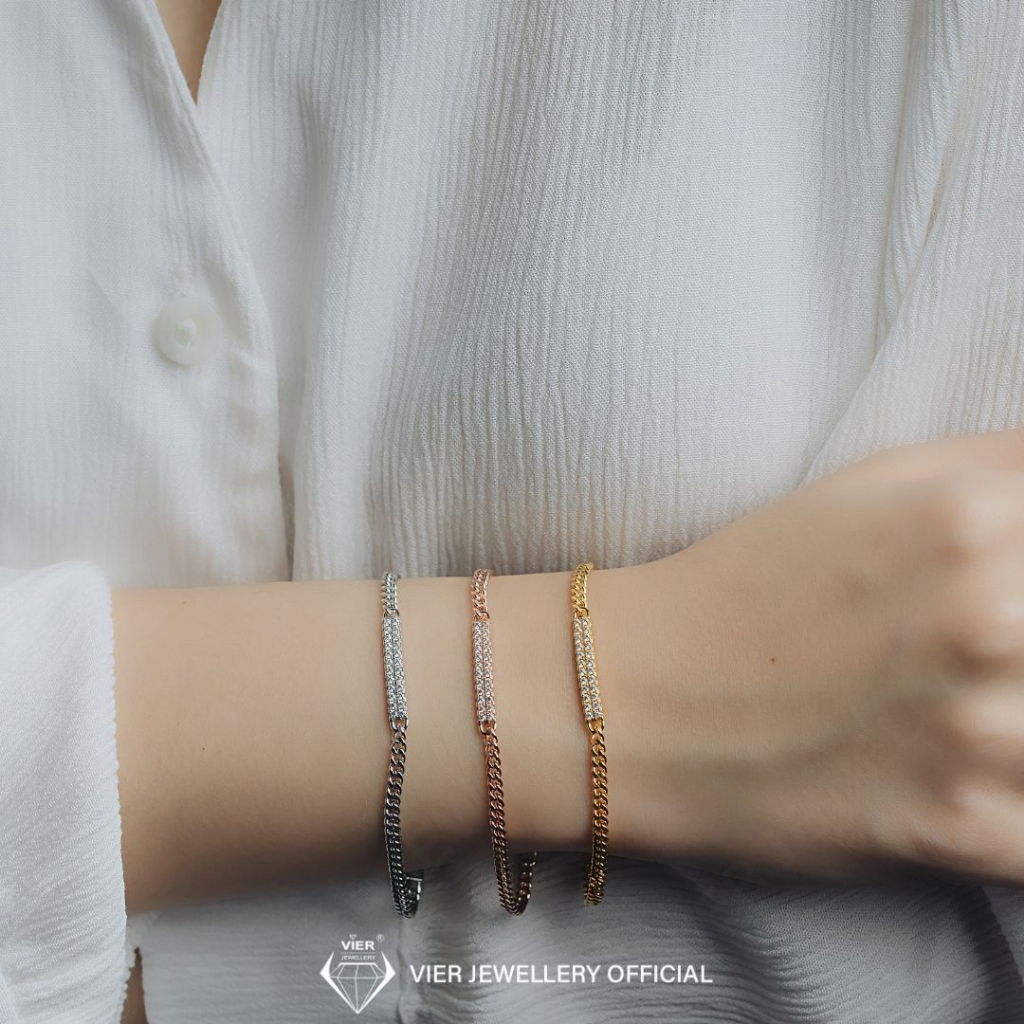 Vier Edition Bracelet 14364 / Gelang Tangan Rantai Wanita Replika Berlian by Vier Jewellery