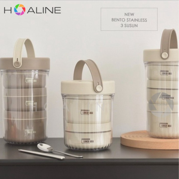 

Dijual Rantang Kotak Bekal Makan Stainless 3 Susun Bento Box Lunch Box HL 99 - beige Murah