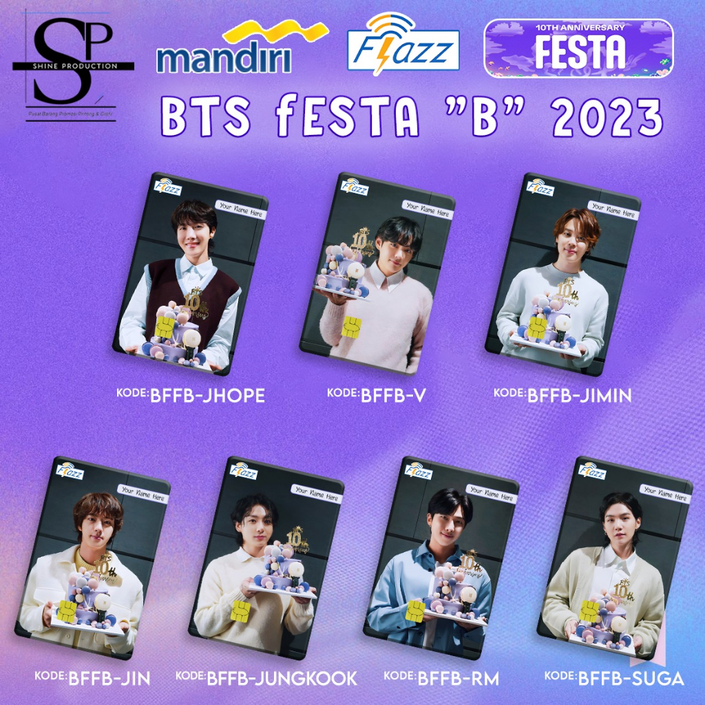Kartu Emoney Kartu Flazz BTS Festa Custom Nama Kamu