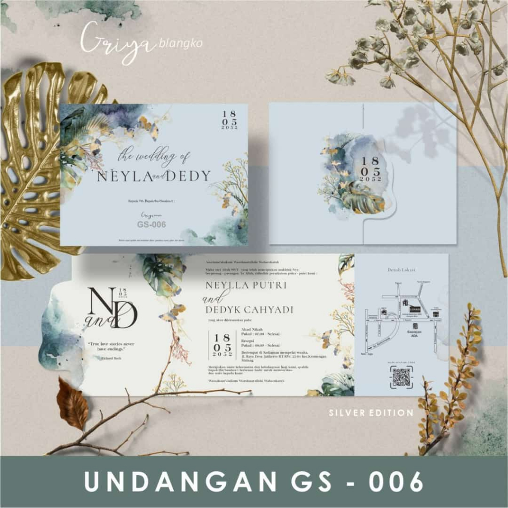 GS-006| Blangko Undangan | Undangan Print |  Undangan Kosong | Undangan Griya | Undangan Simple | Un