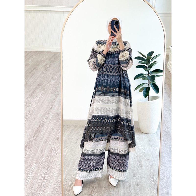 LIDYA ONE SET / NATA ONESET - Setelan wanita motif batik ukuran jumbo big size Ld 110 one set etnik 