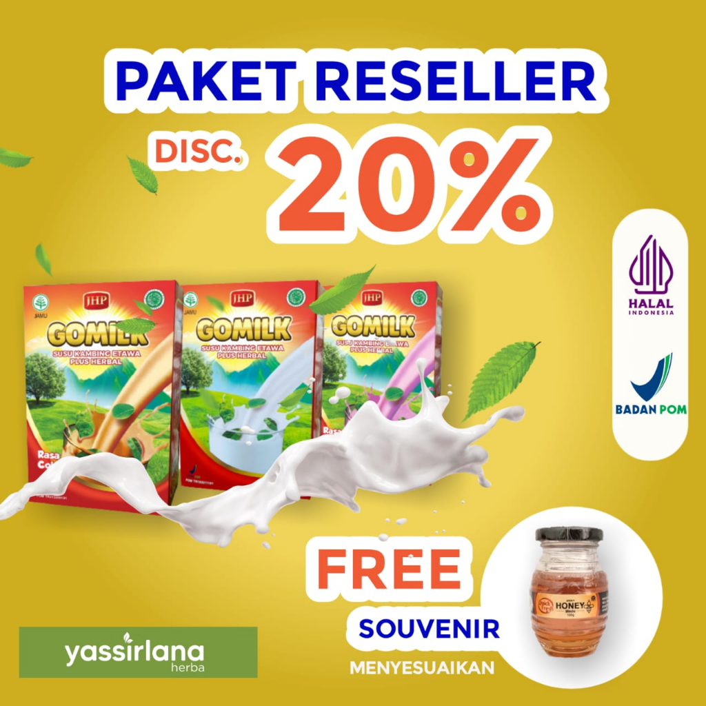 

Paket Reseller Susu Kambing Etawa GOMILK Plus Herbal Bermanfaat