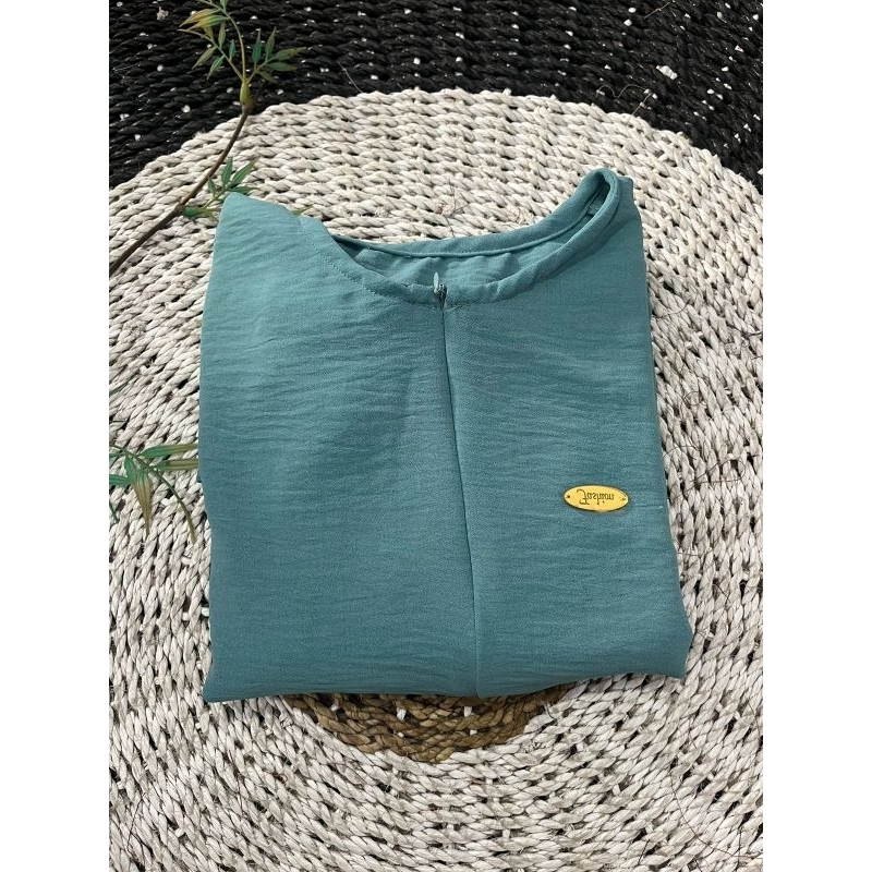 [BEST SELLER] Daily Polos Long Busui | Gamis Simple Abaya-Blue wardah