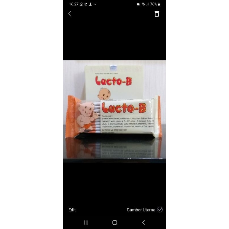 lacto B isi 10 sachet / lacto-B pack / probiotik anak / probiotik bayi / obat diare bayi