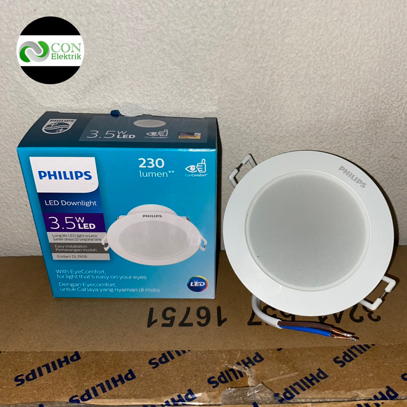 Lampu downlight philips DL190B 3.5 watt 3000k / Eridani downlight 3.5 watt warmwhite philips