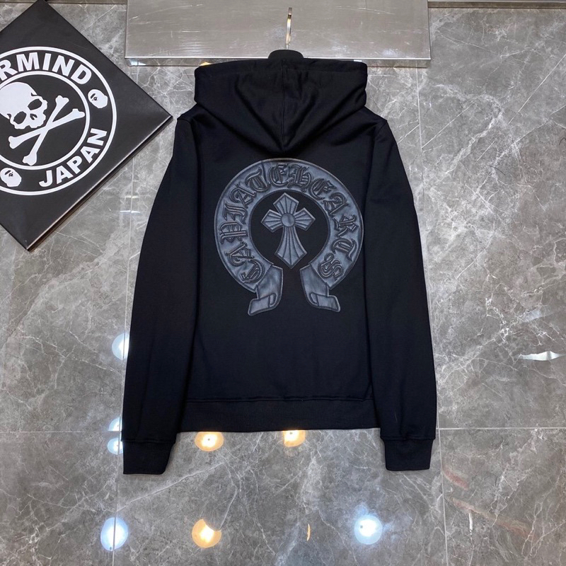 Zipper Jacket Chrome Hearts Leather Hoodie Resleting
