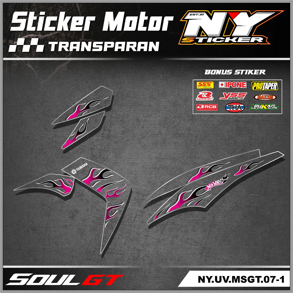 Stiker Transparan Mio Soul GT 115 - Stiker Striping Variasi Mio Soul GT Transparan 007
