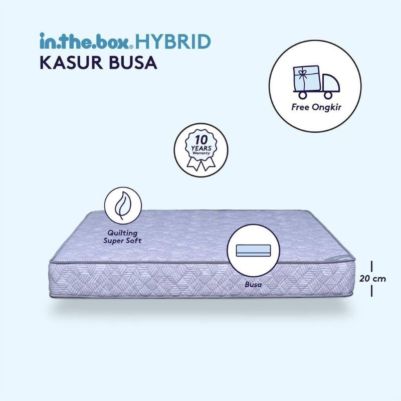 kasur INTHEBOX HYBRID 20cm full busa size 180, 160, 120