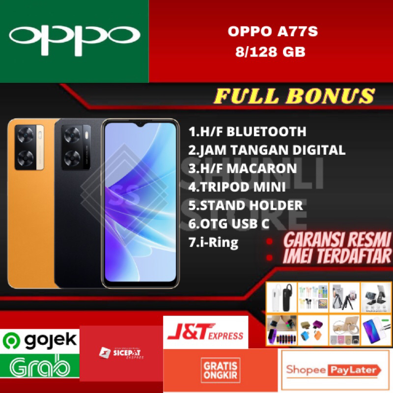 OPPO A77S RAM 8/128GB NEW 100% ORIGINAL GARANSI RESMI