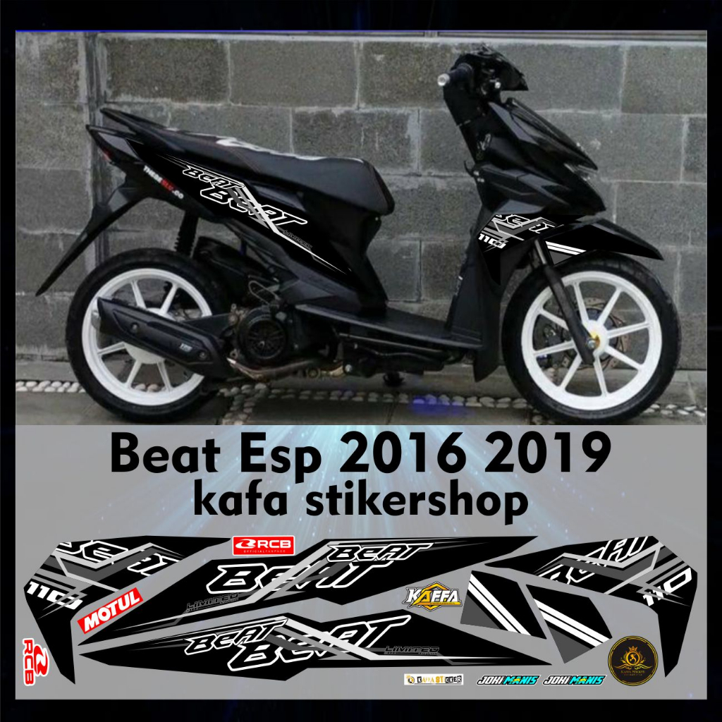 Stiker Striping Variasi Beat ESP Beat NEW Sticker Beat Street Esp Liat Variasi List Polet Hitam