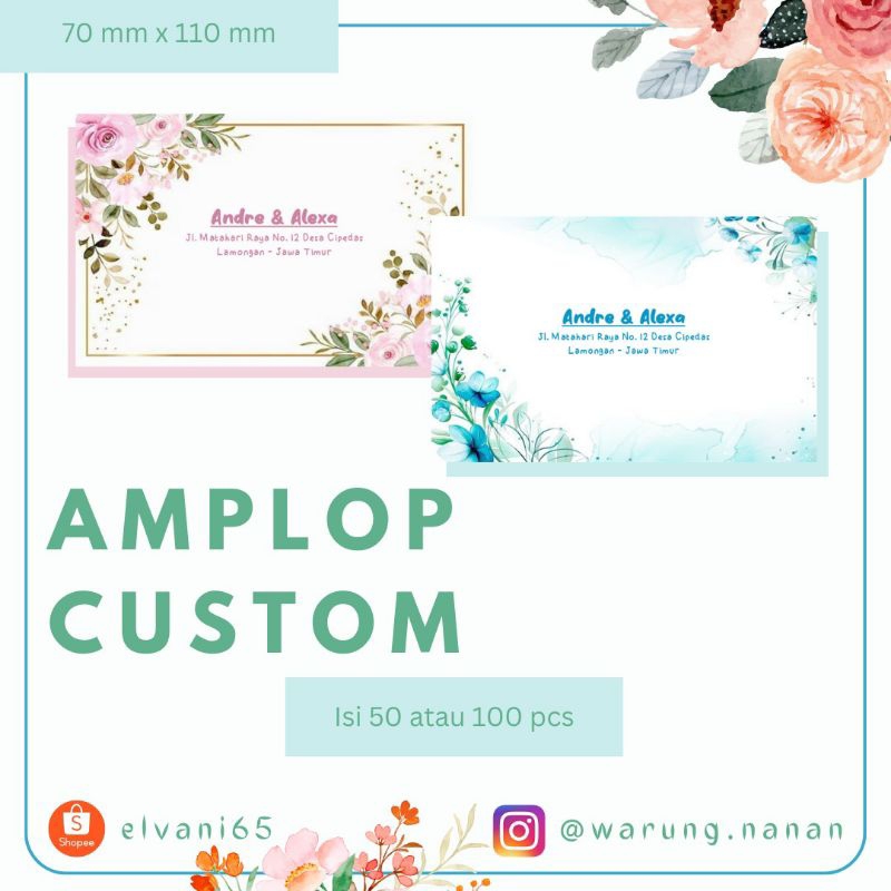

Amplop Custom 50/ 100 pcs (kondangan/ iuran) size kecil