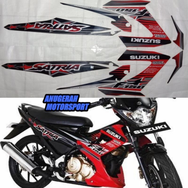 STRIPING SATRIA FU FL MERAH HITAM 2014