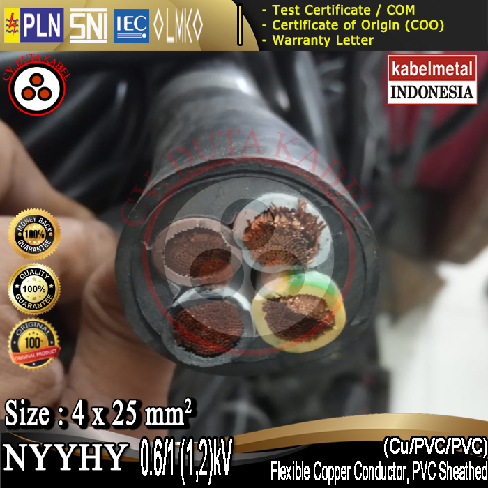 Kabel NYYHY 4x25 mm2 METAL /4 x 25 mm2/4x25mm2/4x25 mm/4x25mm/4 x 25