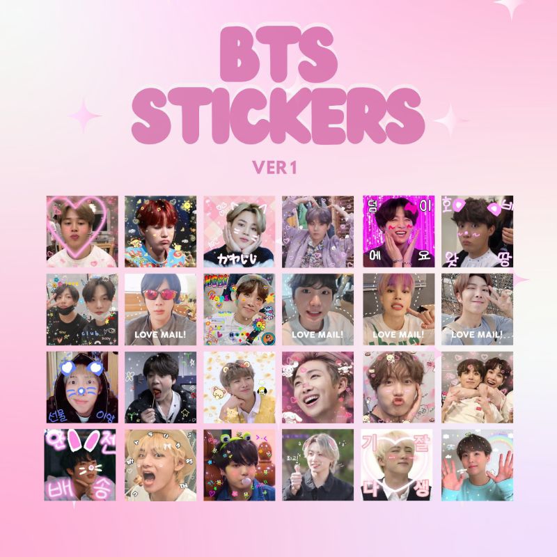 

[90 PCS] BTS LOVE MAIL STICKER FREBIESS STICKER DECO KPOP