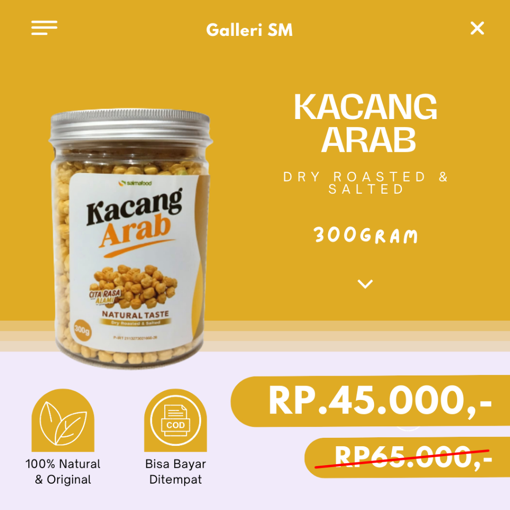 

Kacang Arab 300gr Oleh Oleh Haji Umrah Natural Taste Asli Arab Original