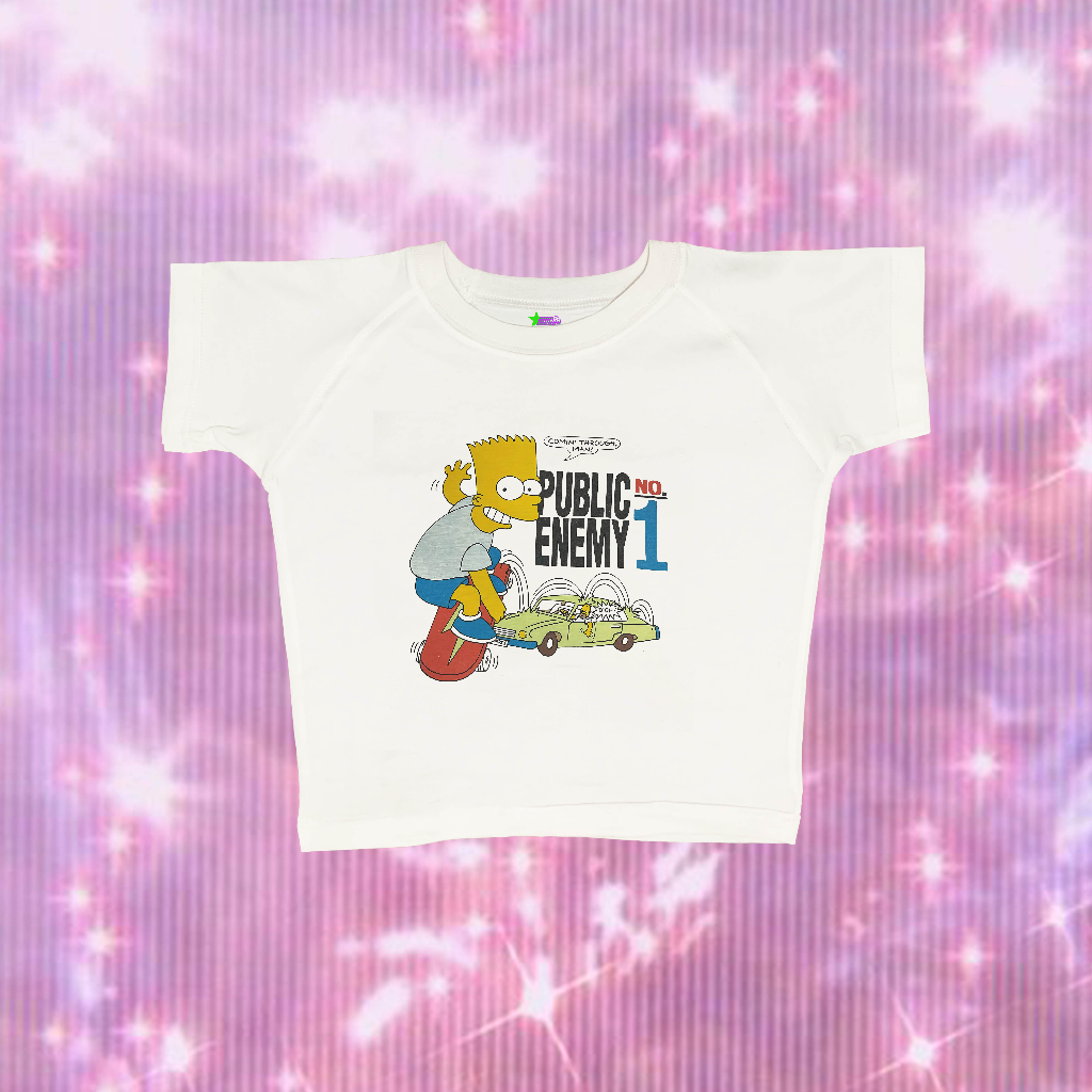 crop top bart simpson - public enemy baby tee vintage