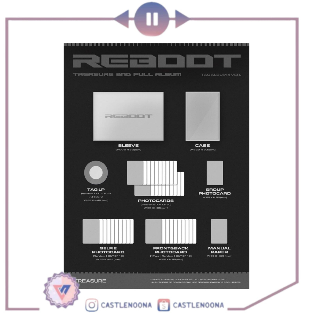[OPEN PO] TREASURE 2ND FULL ALBUM [REBOOT] YG TAG ALBUM