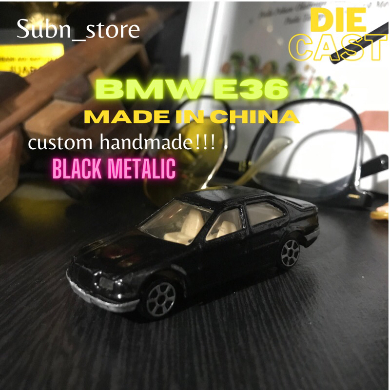 Diecast Custom BMW E36 black metal made in china no brand