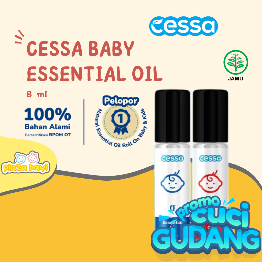 CESSA / PHARMACIE Baby Essential Oil Biru / Merah - Cough and Flu / Fever Drop - Roll On 8ml