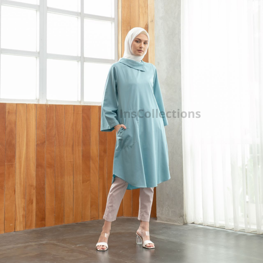 Tunik Hasna By Ins Collections Baju Atasan Muslim Wanita Casual Bahan Katun Toyobo Premium II
