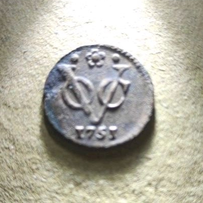 Koin Voc 1/2 Duit Tahun 1751 Holland Rare