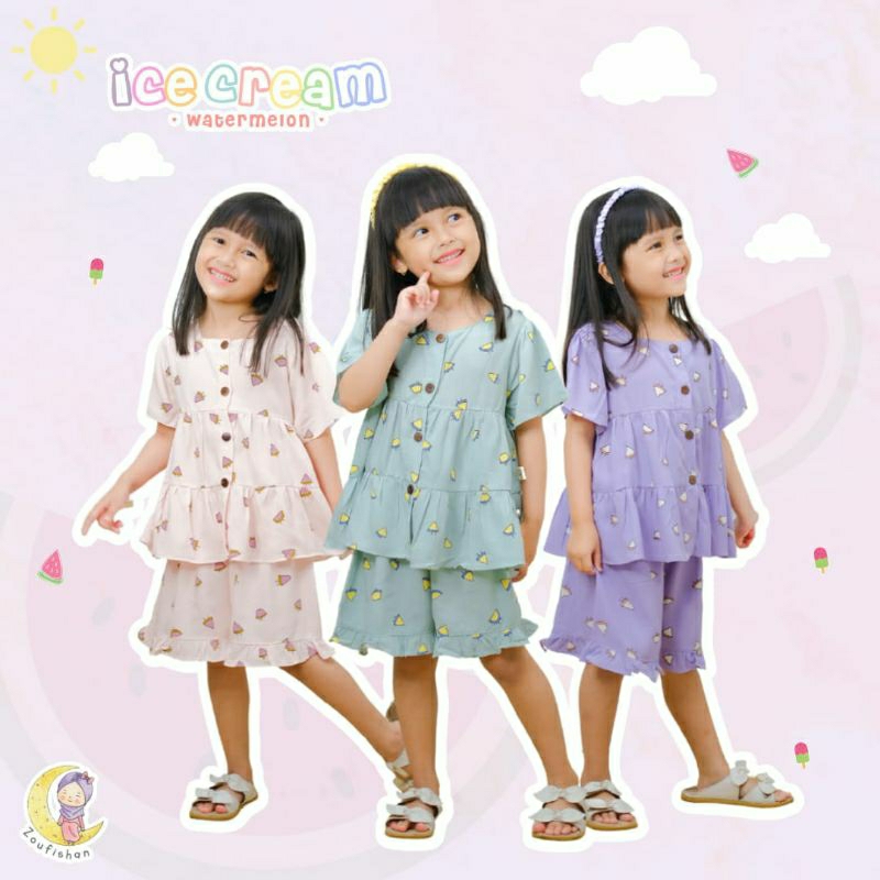 Set Celana Anak Perempuan Rayon 1-8 Tahun by Zoufishan