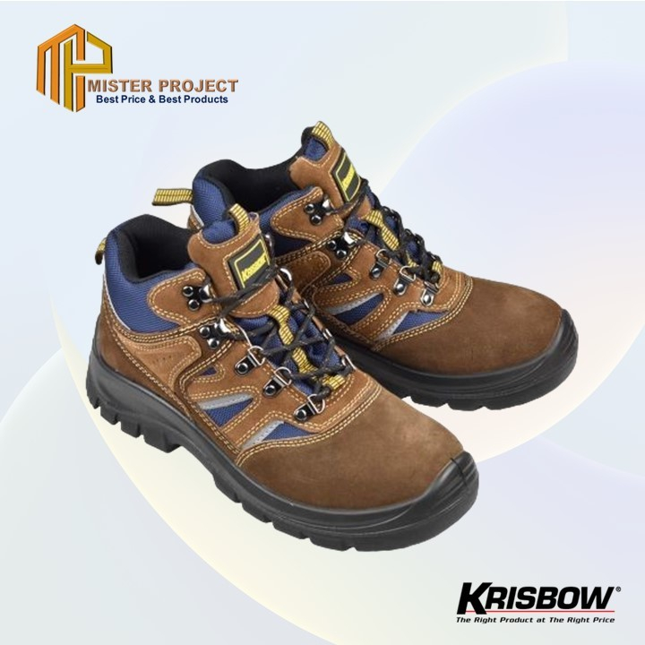 Krisbow Sepatu Safety Shoes Prince Ankle Boots Uk 39-Cokelat