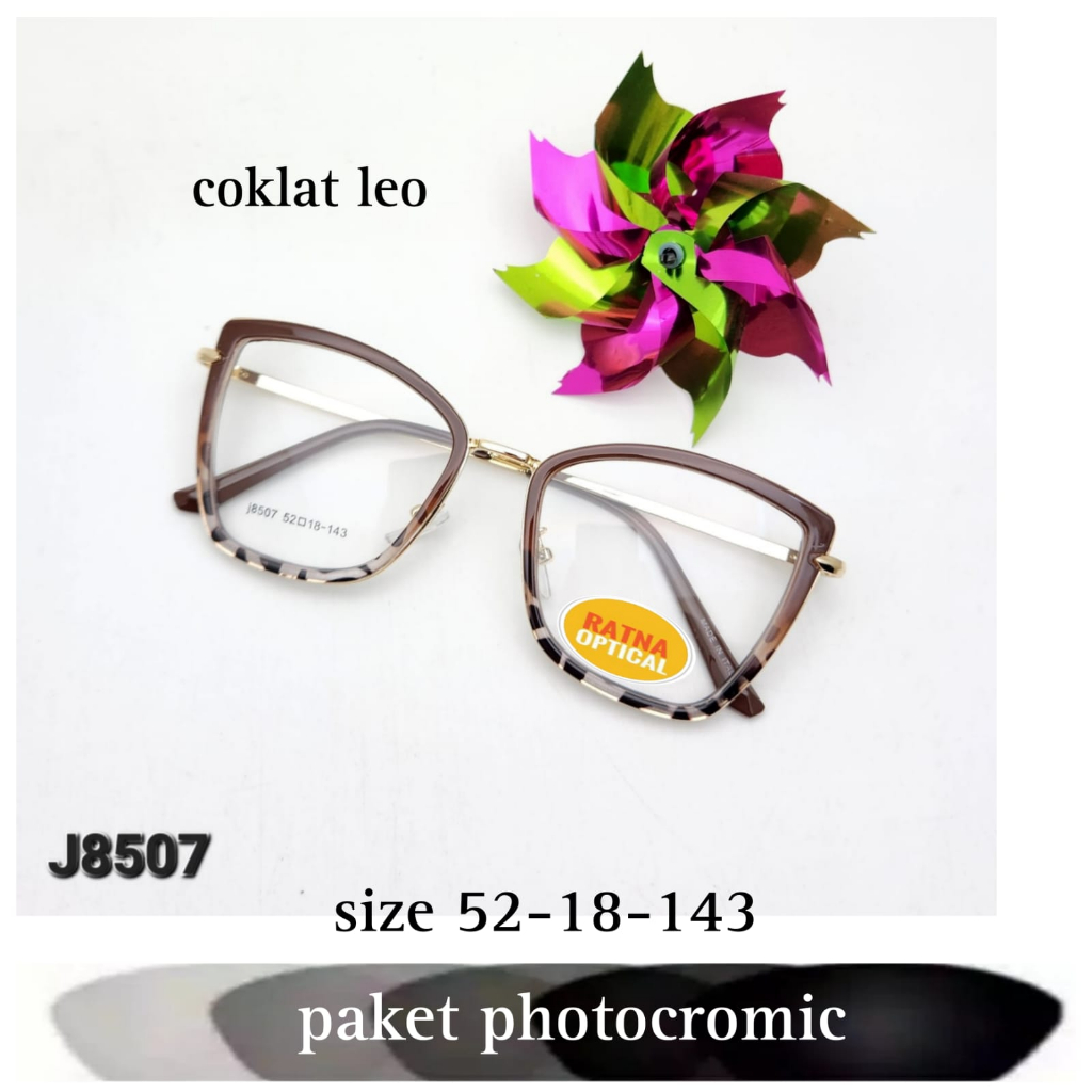 Kacamata Kotak Besar Wanita RO8507,Kacamata Lensa Antiradiasi Photocromic.