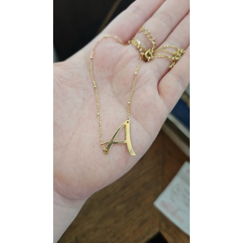 Kalung jedar huruf F D H B O Y inisial nama alfabet emas asli 700 70% 70 22