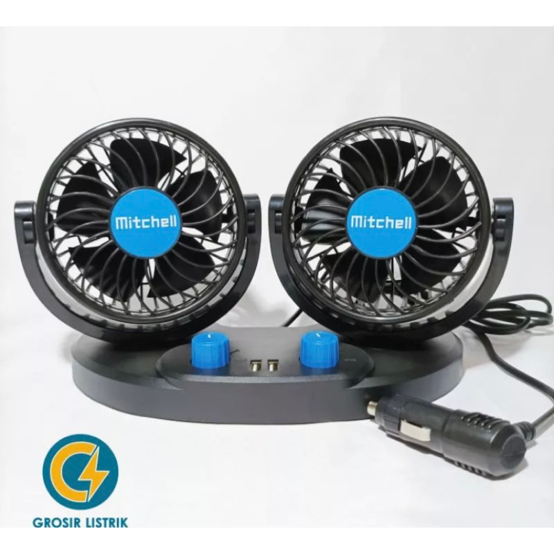 KIPAS MOBIL 24V DENGAN USB CHARGER 2 SAKLAR DAN 2 MODE KECEPATAN/KIPAS MOBIL CHARGER/FUN CAR/KIPAS A