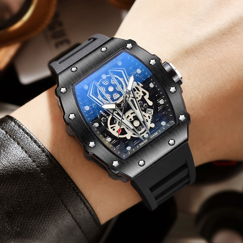 BINBOND B8577 Jam Tangan Pria Strap Rubber Tgl Aktif Original Tahan Air