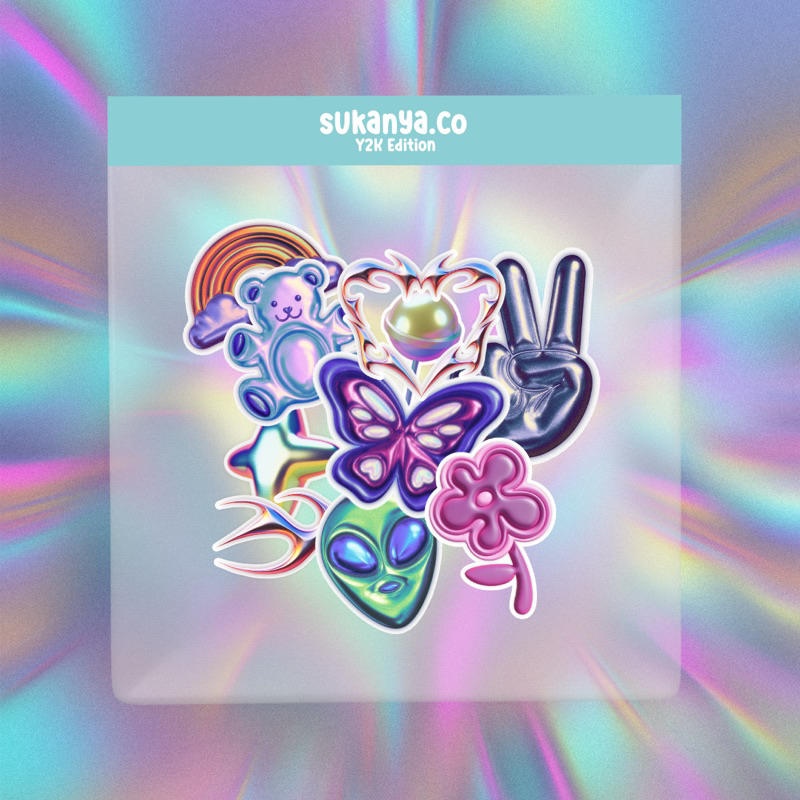 

sticker aesthetic y2k edition ukuran A6