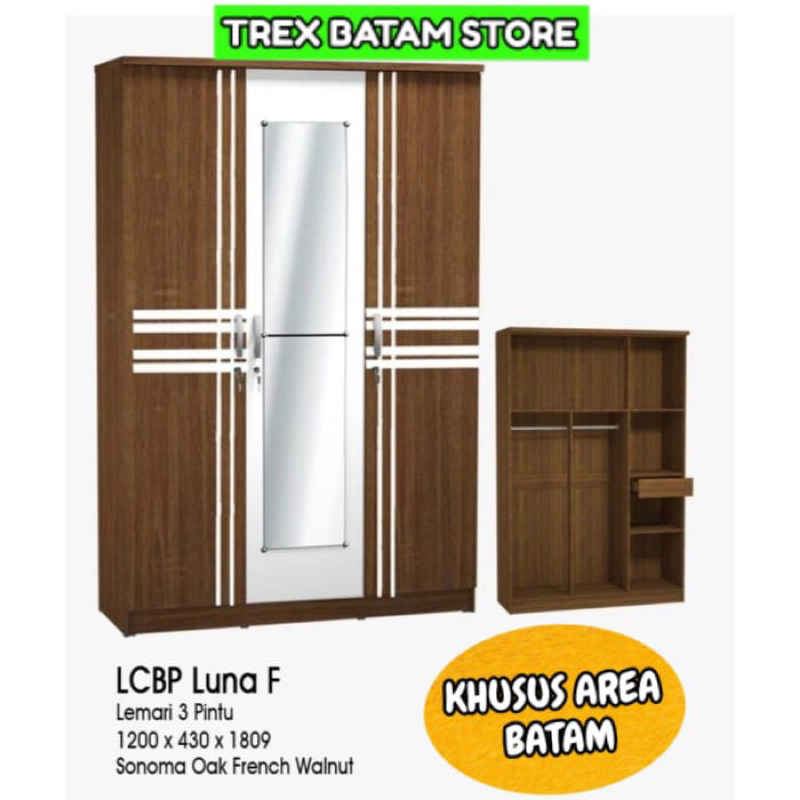 LEMARI PAKAIAN 3 PINTU LCBP LUNA [ BATAM ]