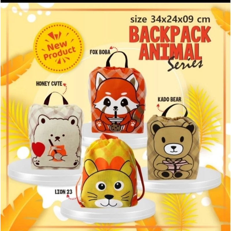 

Tas ransel serut spunbond/kain/Goodie bag ultah anak [ECERAN]