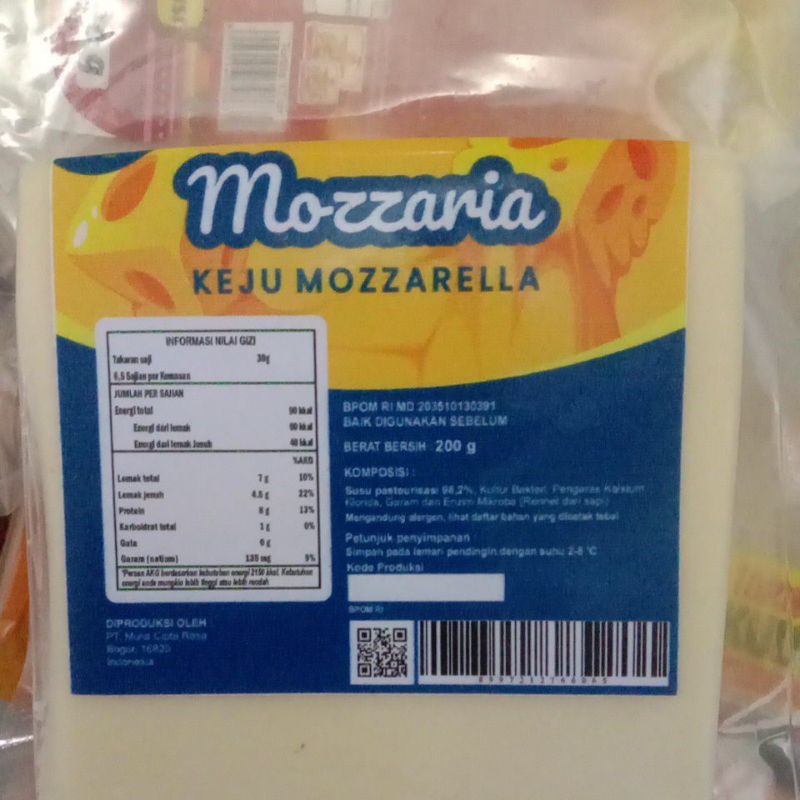 

Mozarella mozzaria berat 200gr