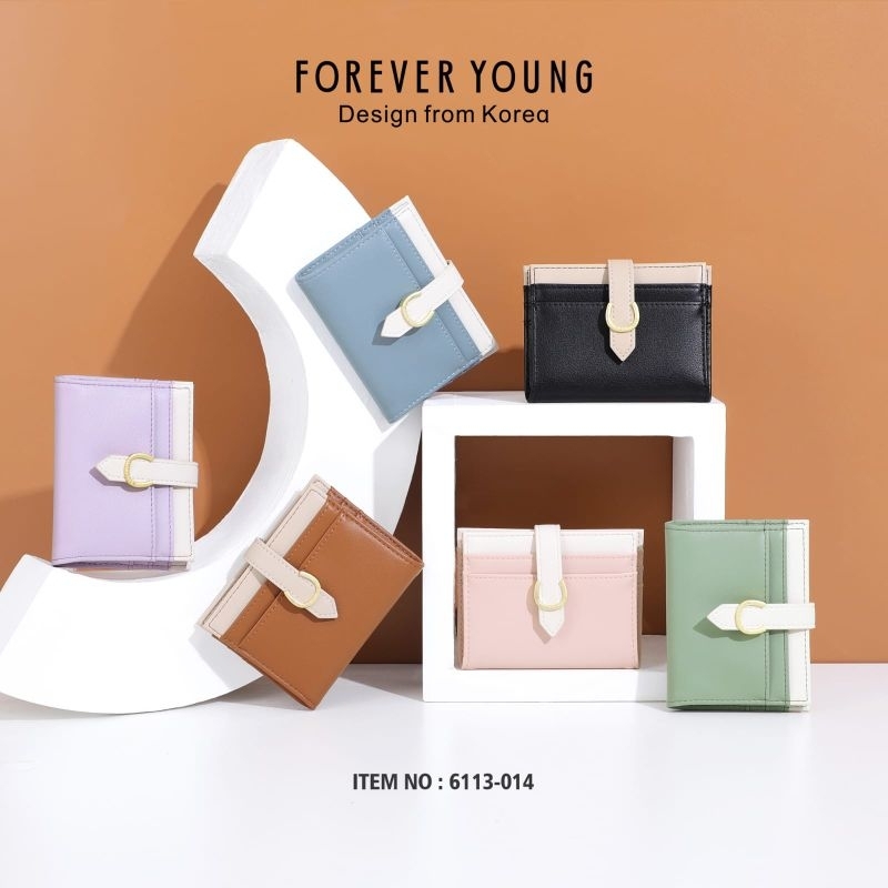 Dompet kartu wanita original Forever Young design Korea