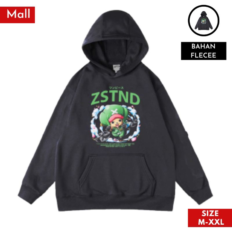 Jaket Hoodie Pria Wanita Dewasa Oversize Anime One Piece Chopper Bahan Tebal Flecee Size M-XXL Jumbo