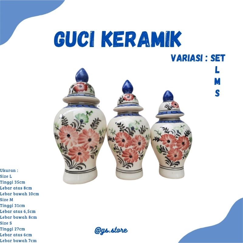 Guci Keramik / Vas / Pot / Hiasan Rumah / Hiasan Kantor