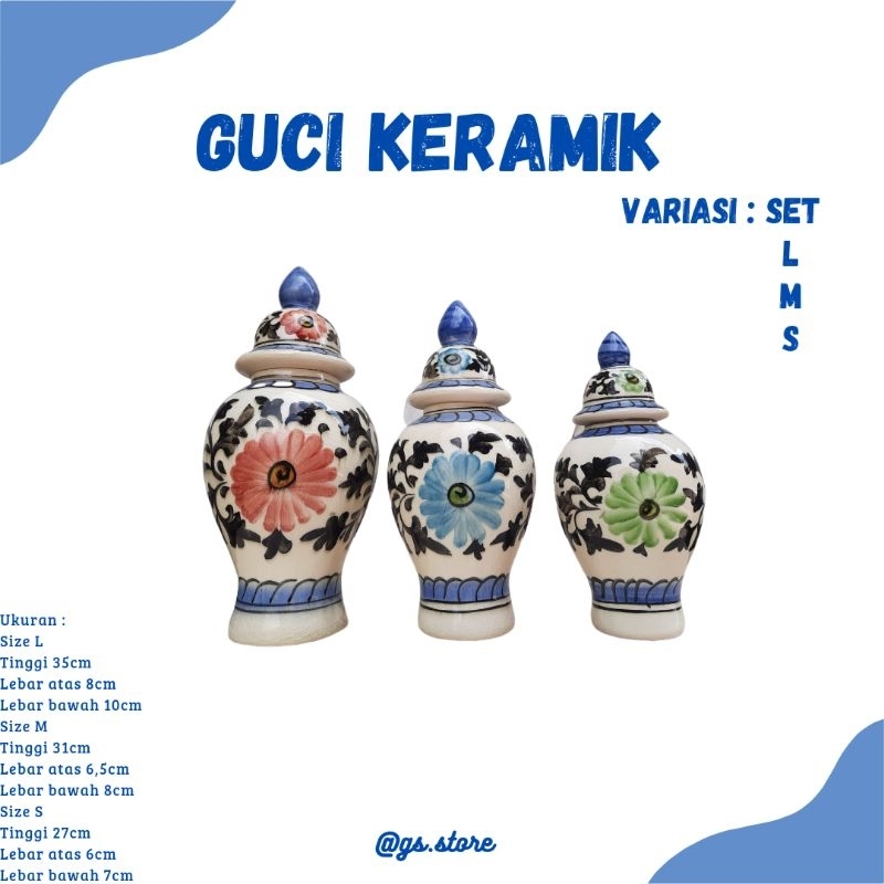 Guci Keramik / Vas / Pot / Hiasan Rumah / Hiasan Kantor
