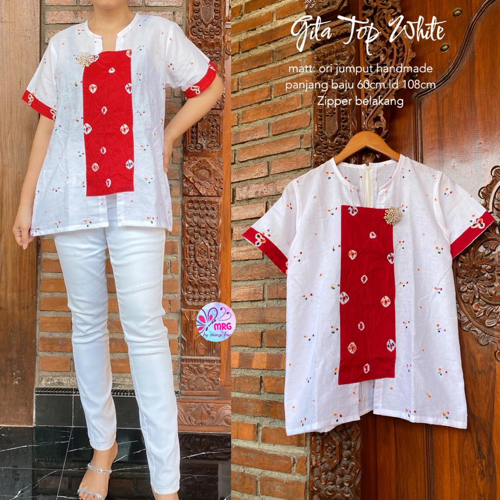 Blus Batik Jumputan Gita Merah Putih