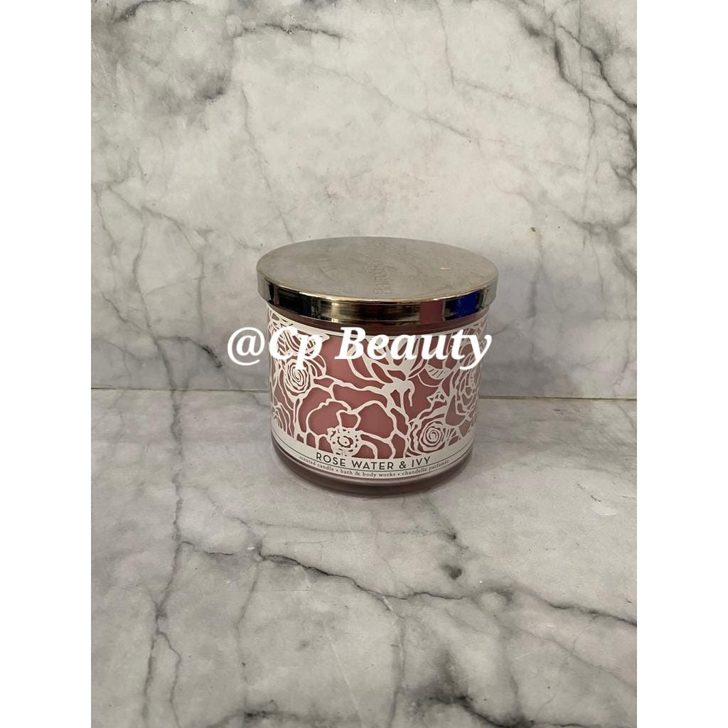 BATH & BODY WORKS THREE WICK CANDLE / LILIN ROSE WATER IVY