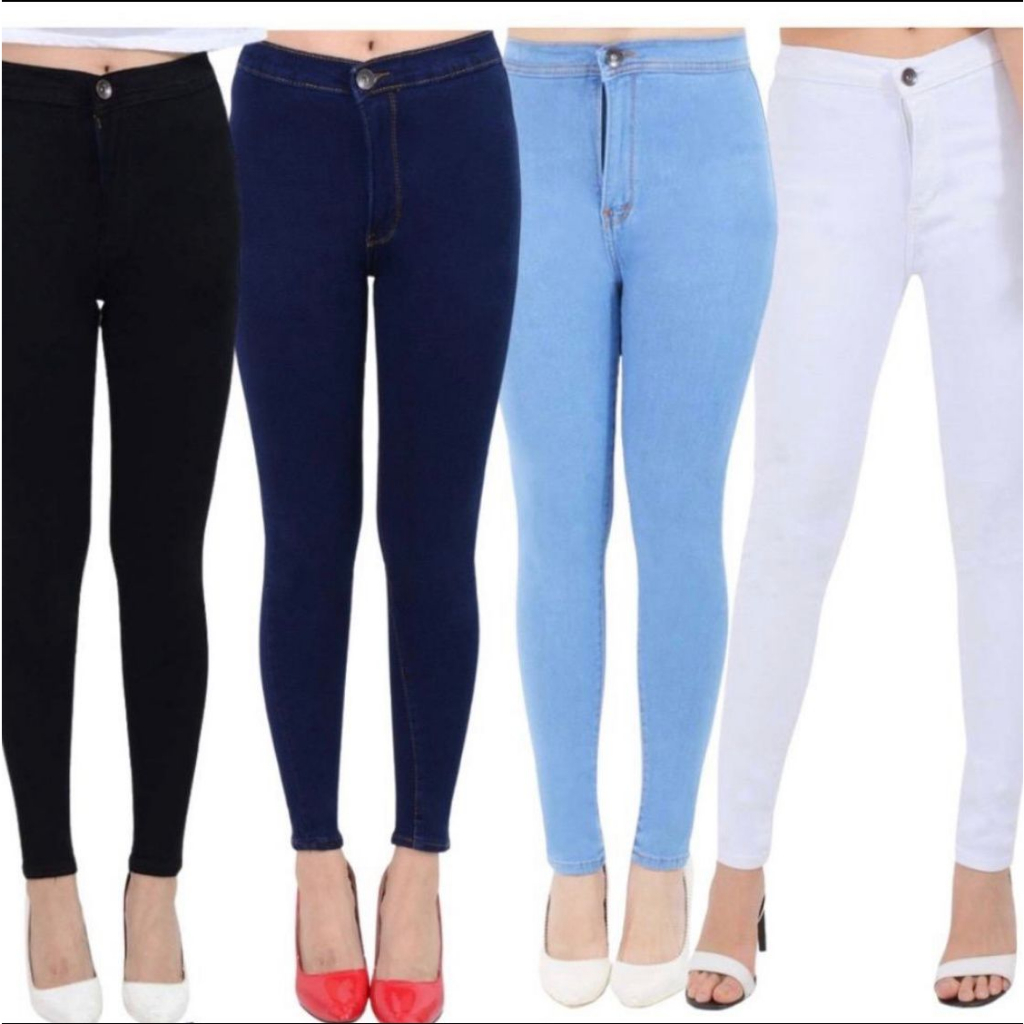 CLEARANCE SALE Yena Celana Highwaist Jeans Biru Muda / Jeans Wanita Premium / Celana Highwaist Wanit