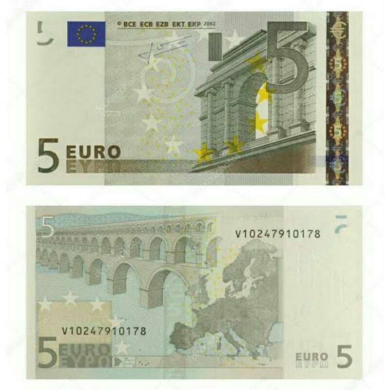 Mata Uang Asing 5 Euro Asli 100%