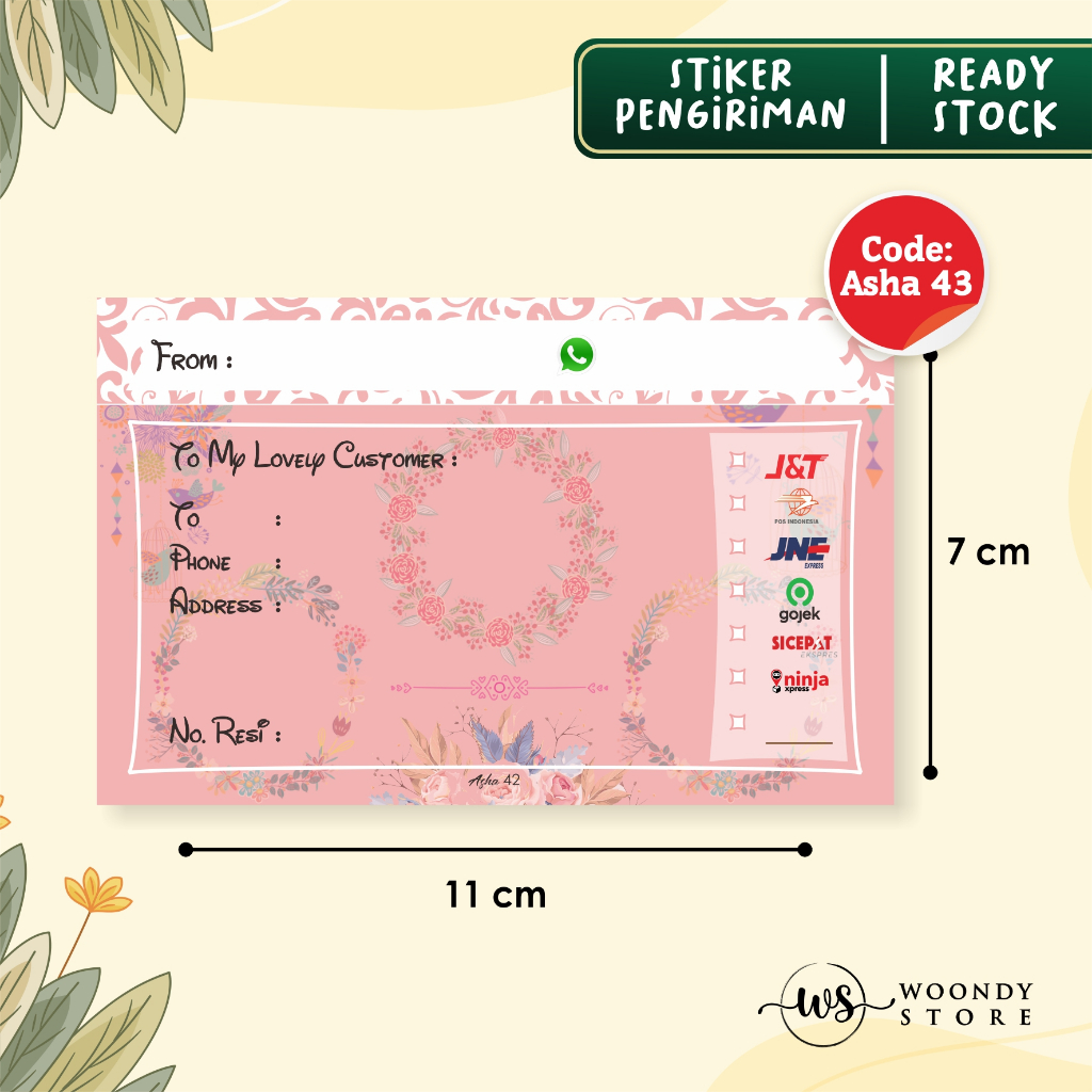 

STIKER LABEL PENGIRIMAN OLSHOP BESAR MURAH ASHA 43