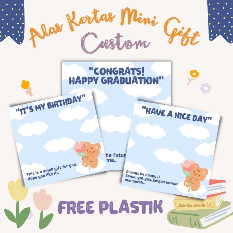 

[PART 4] (JUAL SATUAN) ALAS KERTAS GIFT SNACK | BISA CUSTOME MINIMAL 10Pcs