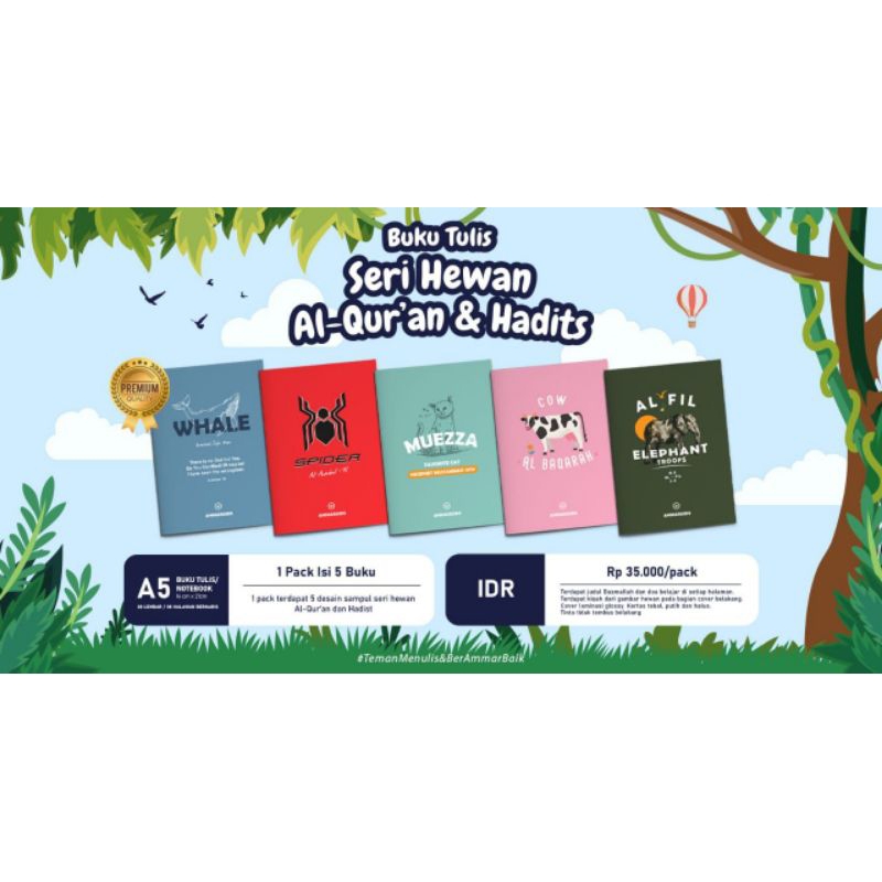 

BUKU TULIS SERI HEWAN AL-QUR'AN DAN HADIST 1 PACK,buku sekolah