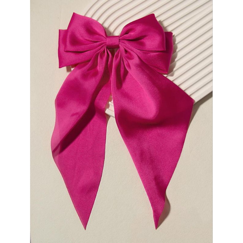[P77]Jepit pita scraft barbie pink/Aksesoris Rambut Jepit Rambut Pita Besar Batwing Bahan Satin Lemb
