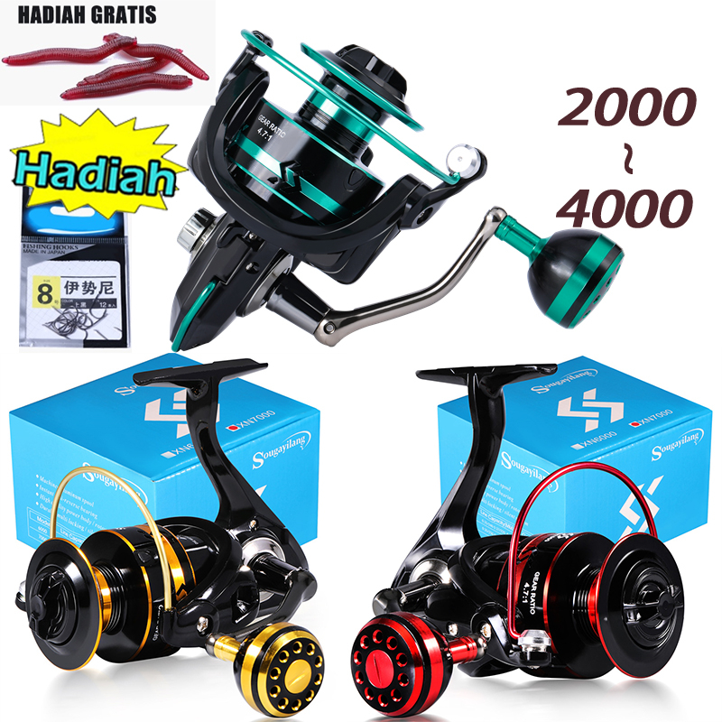 Sougayilang reel pancing 2000/3000/4000 5.1:1Rasio kecepatan rotasi reel power handle reel power han